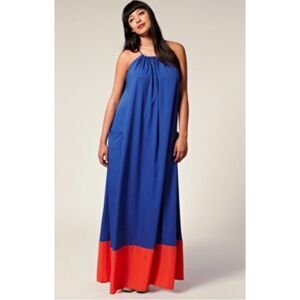 ASOS Women Spaghetti Strap Color Block Maxi Dress Size 16